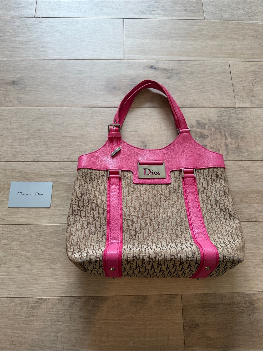 Dior Vintage 2005 Pink Canvas Tote Bag